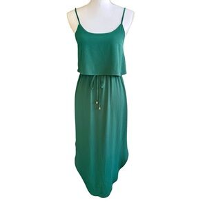 Chic Teal Midi Dress with Adjustable Straps